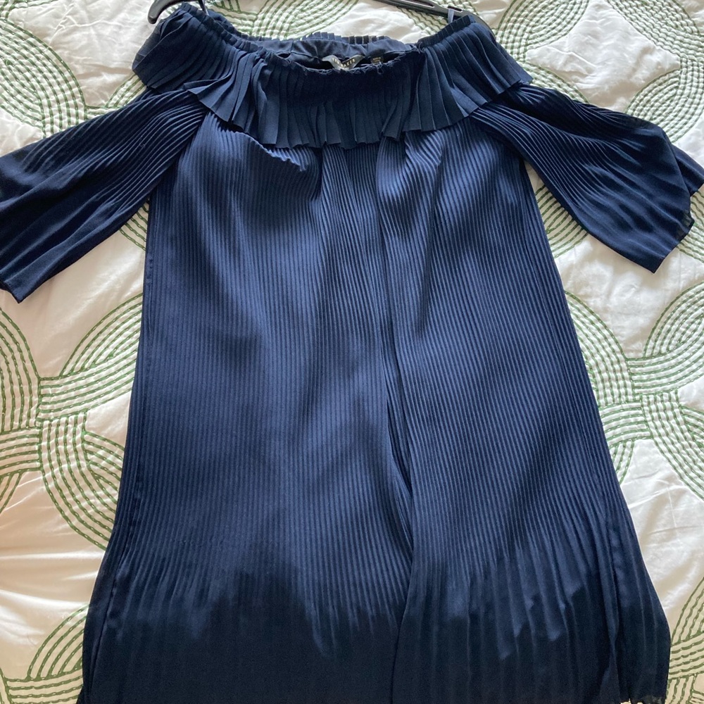 Ted Baker navy pleated dress (size 0 but fits more like a size 2)